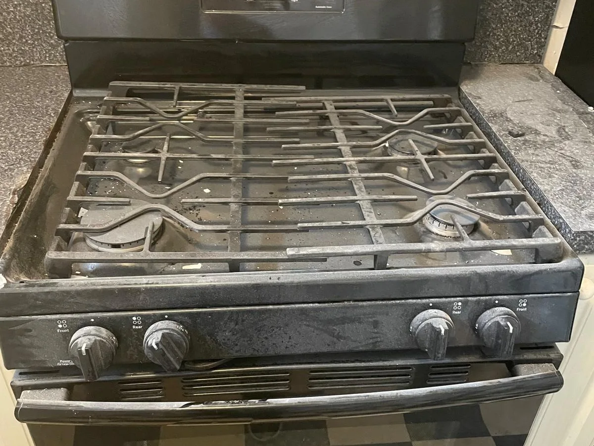 Before cleaning: Gas Range